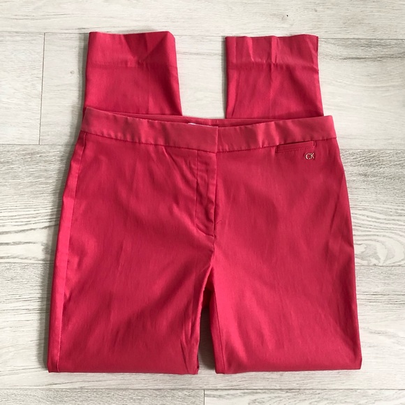NWT Calvin Klein Coral Skinny Vented Hem Pants - Picture 2 of 16
